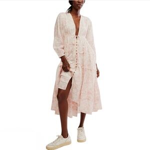 Free People Pappiet Midi Dress in Femme Combo NWT